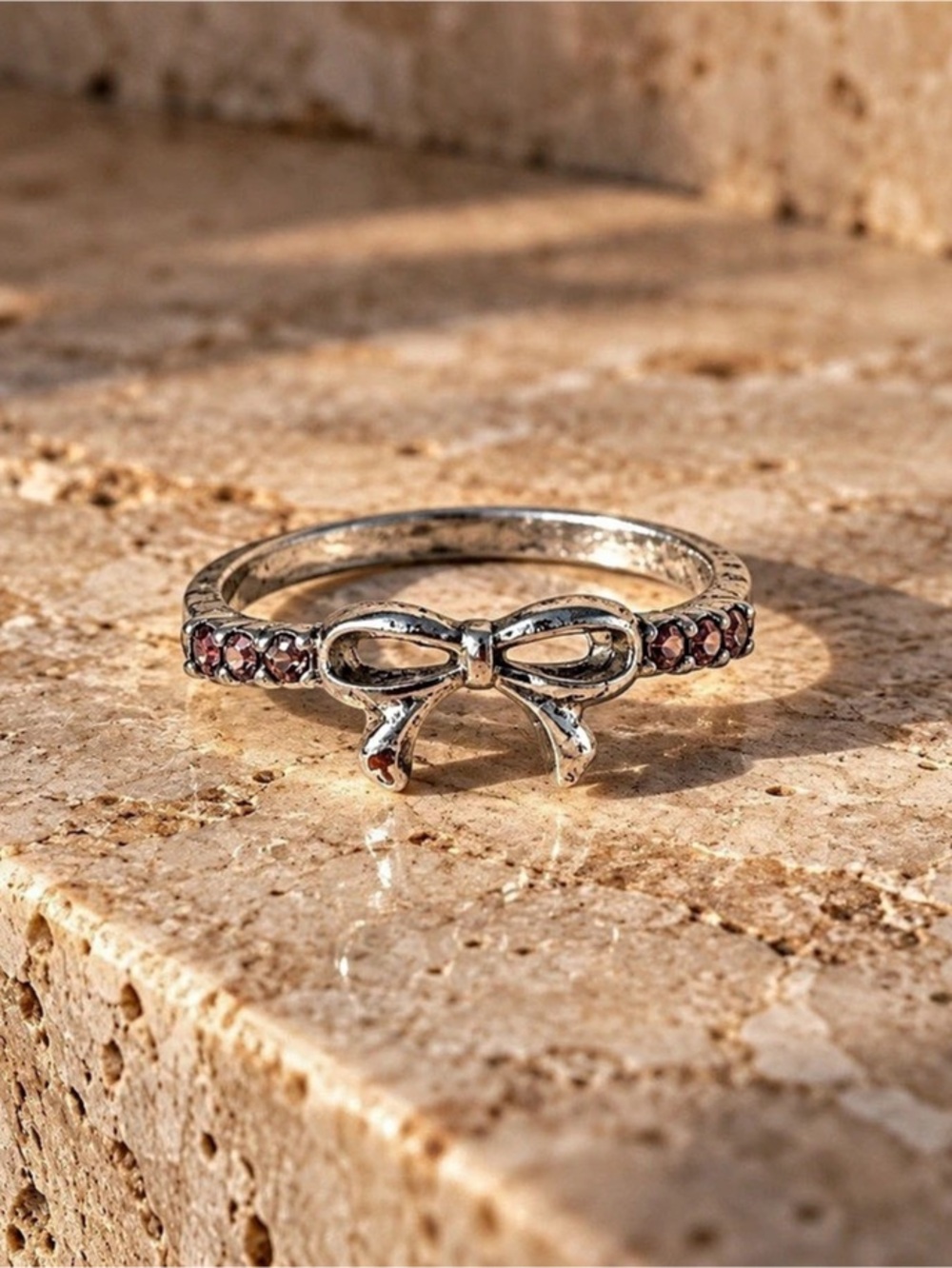 Bow Ring in Silver tone